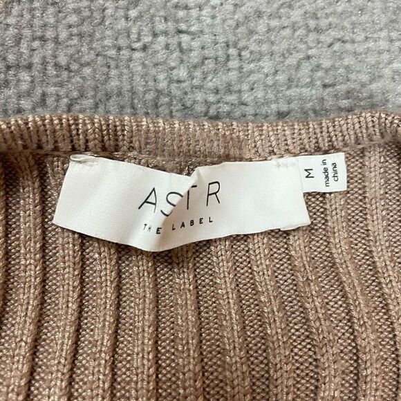 ASTR The Label Women’s Medium Tan Cut Out Long Sleeve Jumper Sweater Top - Picture 4 of 4